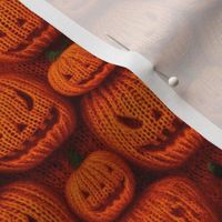 Knitted Orange Jack O Lanterns - Small Scale