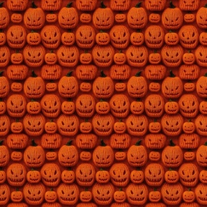 Knitted Orange Jack O Lanterns - Small Scale