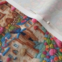 Rainbow Mushroom House Fairy Garden Embroidery - Medium Scale