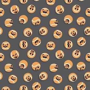 Halloween Fetch Dog Fabric - Charcoal, Small Scale