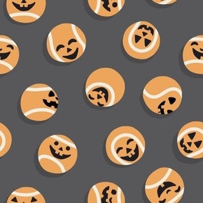 Halloween Fetch Dog Fabric - Charcoal, Medium Scale