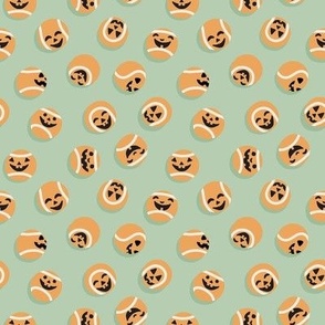 Halloween Fetch Dog Fabric- Sage, Small Scale