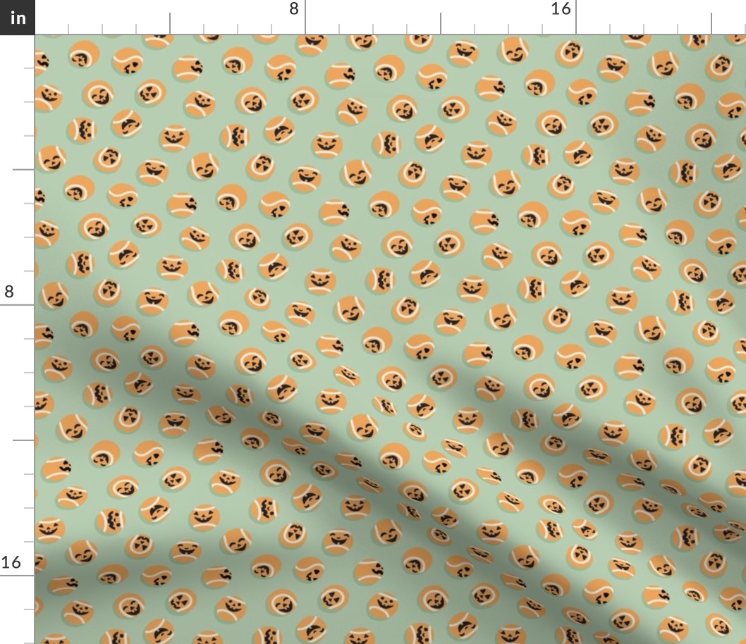 Halloween Fetch Dog Fabric- Sage, Small Scale