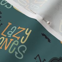 Lazy Bones - Dark Teal, Medium Scale