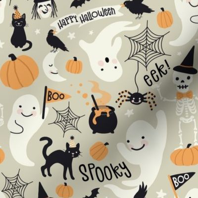 Halloween Boo Bash - Beige, Medium Scale