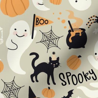 Halloween Boo Bash - Beige, Large Scale