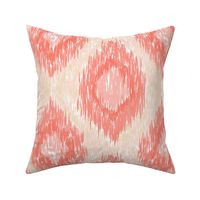 Coral, Pink, and Cream Ikat - Large Scale
