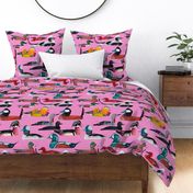 Duck Duck Duck - Vibrant Bird fabric 