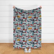 Duck Duck Goose (minus the goose) - Vibrant Bird fabric 