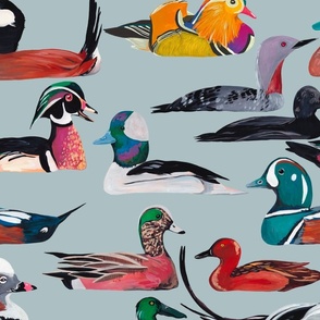 Duck Duck Goose (minus the goose) - Vibrant Bird fabric 
