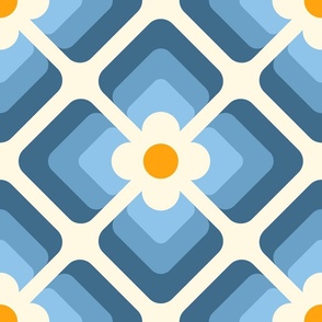 2818 A Extra large - retro floral tiles