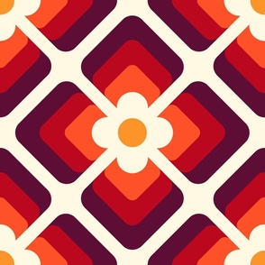 2818 B Extra large - retro floral tiles