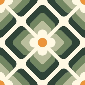 2818 C Extra large - retro floral tiles