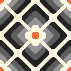 2818 E Extra large - retro floral tiles
