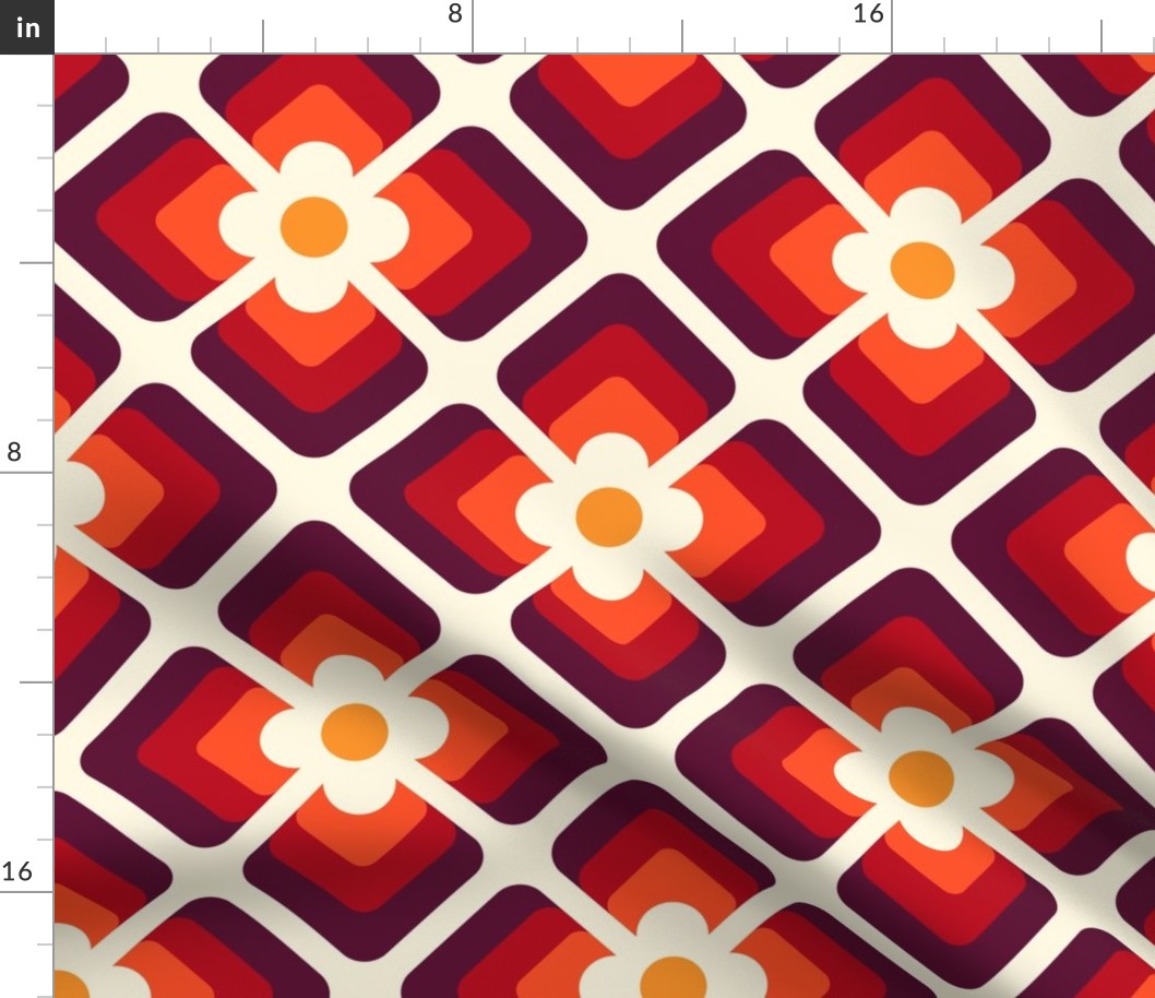 2818 B Large - retro floral tiles