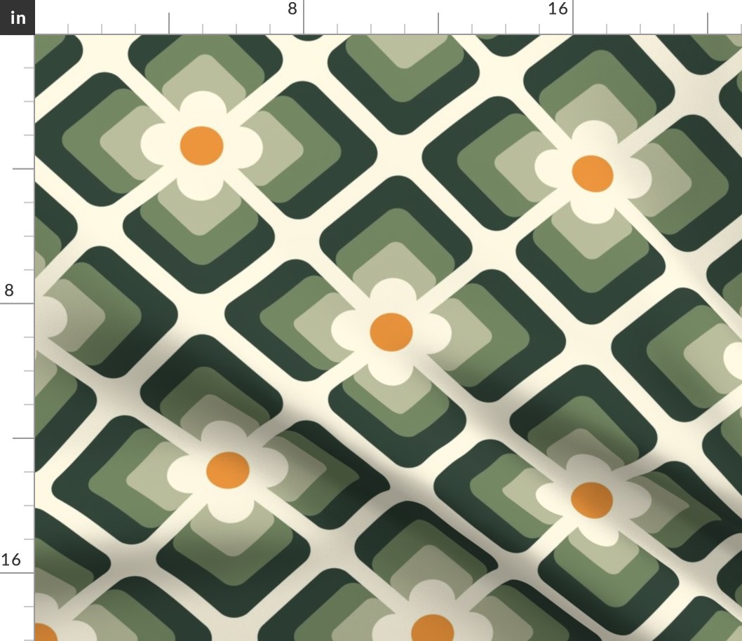 2818 C Large - retro floral tiles