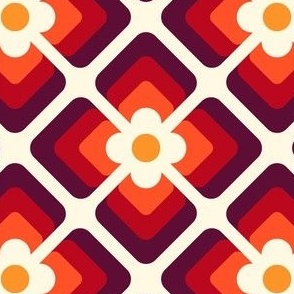 2818 B Medium - retro floral tiles