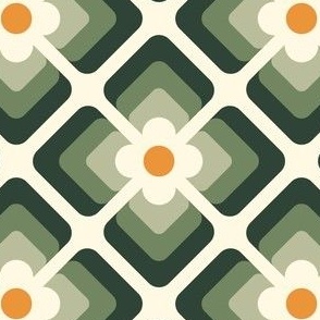 2818 C Medium - retro floral tiles