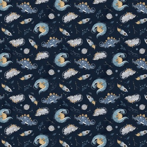 Space Dino - navy - SMALL