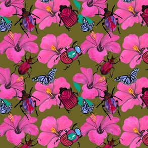 Jewel Tone Insect & Butterfly Design  