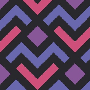 Geometric chevron arrows - Pink, violet, blue, black - Big