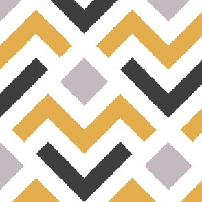 Geometric chevron arrows - Yellow, gray, black, white - Big