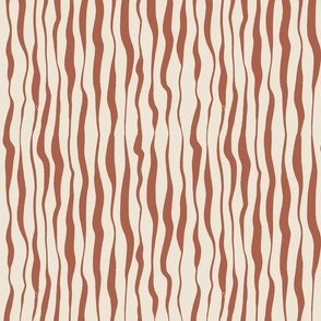 Organic Orange Zebra Stripes On Panna Cotta Beige | Small