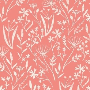 Romantic White Floral on Pink Hugs and Kisses Collection by Sarah Price