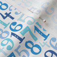 S - Elementary Numbers - Blue Teal Navy Pastel White  Retro Back To School Math Teacher Classroom