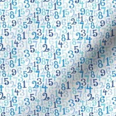 XXS - Elementary Numbers - Blue Teal Navy Pastel White  Retro Back To School Math Teacher Classroom