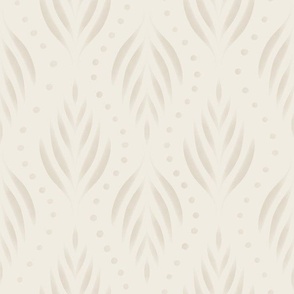 Dots and Fronds _ bone beige_ craemy white _ traditional