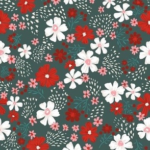 Macy DItsy Floral Christmas Green