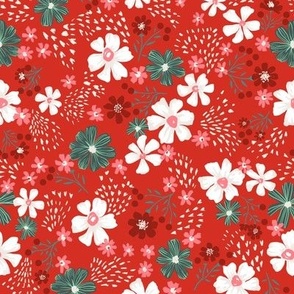 Macy DItsy Floral Christmas Red