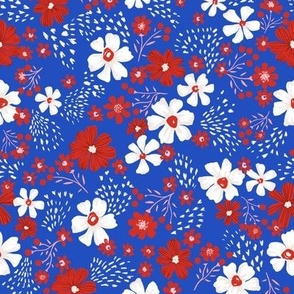Macy Ditsy Floral Red, white, blue flowers USA