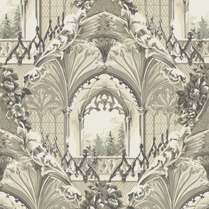 Gothic revival window scene