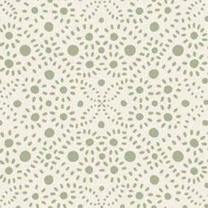 hand drawn pattern dots _ creamy white, light sage green 02 _ polka dot