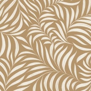 Leaves - creamy white_ lion gold yellow 02 - tropical botanical