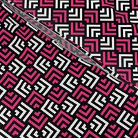 Custom Concentric Overlapping Squares in Black White and Hot Pink