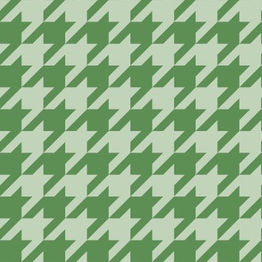 Houndstooth Check - Kelly Green and Pastel Green - Medium Scale