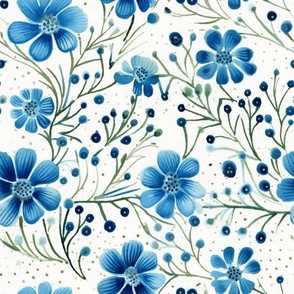 Whimsical Blue Blossoms