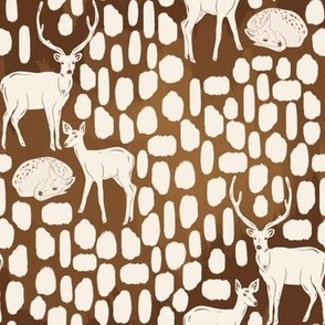 deer spots watercolor brown