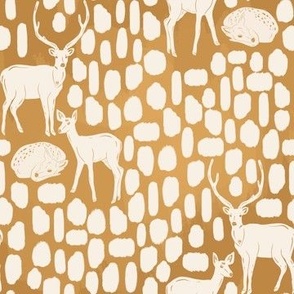 deer spots watercolor gold 