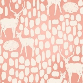 deer spots watercolor pink