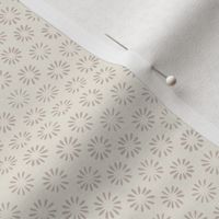 Small Hand Drawn Flowers _ Creamy White_ Silver Rust _ Floral