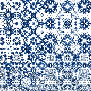 Blue tiles,Sicilian,majolica, mosaic,
