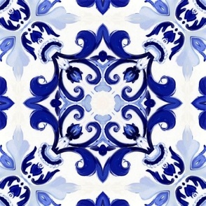 Blue tiles,Sicilian,majolica, mosaic