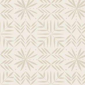 southwest geometric _ bone beige_ creamy white 02 _ hand drawn artistic snowflake 