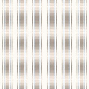 Grosgrain Stripe: Chambray & Dusty Brown 3/4" Stripe 