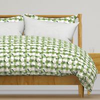 White Roses with Apple Green Buffalo Plaid