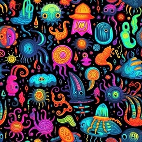 Neon Doodle Deep Sea 